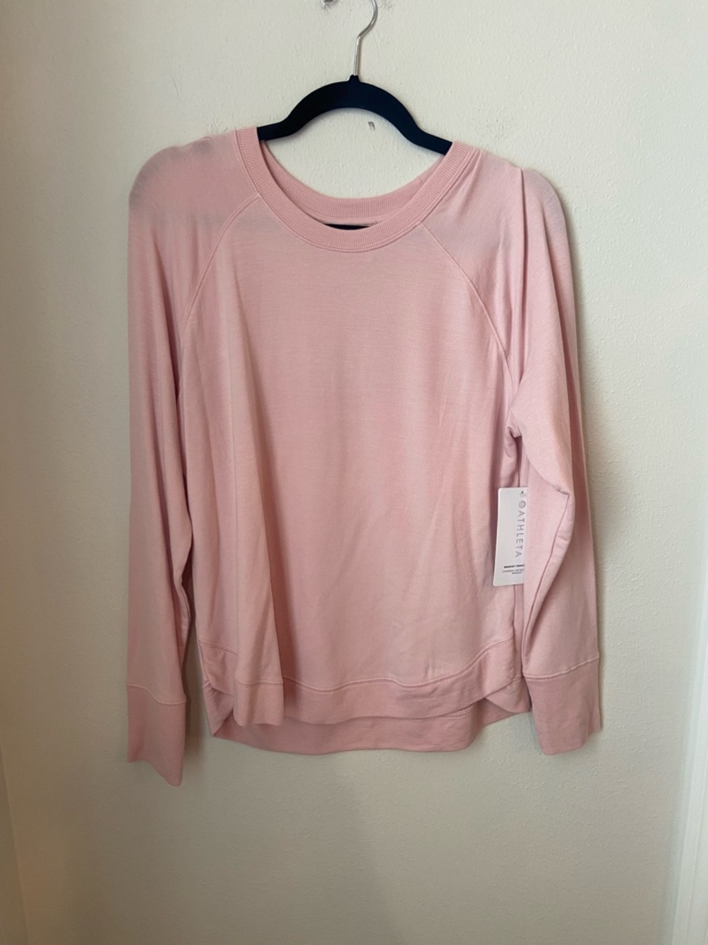 Athleta Mindset Sweatshirt Pink Modal Blend Crewneck Pullover Size M NWT